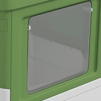 PawHut Hooded Cat Litter Box, Portable Pet Toilet, with Scoop, Front Entry - Emerald Green(m-12)
