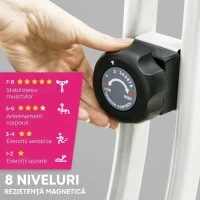 SPORTNOW Bicicletă Fitness Pliabil Magnetică a 8 Niveluri Con Afișaj Roz E Alb(m-5)
