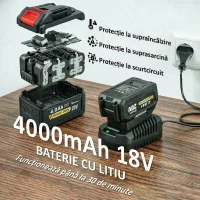 Outsunny Suflantă de Frunze fără Fir de 18 V cu 6 Viteze, Ușoară(m-5)