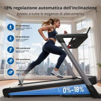 Tapis roulant pieghevole, sistema di chiusura pneumatico azionabile con una sola mano, 4 cuscini elastici, 145x89x130 cm, Nero(m-9)