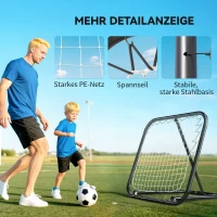HOMCOM Baseball rebounder kickback goal terugveernet net inklapbaar metaal + PE zwart(m-4)