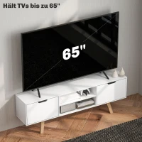HOMCOM Tv-dressoir met lades en open planken, MDF, 150 x 39 x 50 cm, Wit(m-4)