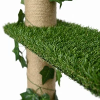 PawHut In Hoogte Verstelbare Krabpaal 202-242 cm, Antislip, Jutetouw-Palen, Spaanplaat, Groen/Geel(m-11)
