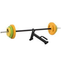 HOMCOM 20kg Adjustable Barbell Weights Set with Barbell Jack, Adjustable Weights Set with Non-slip Handle and Fixing Clip, for Home Gym Strength Training