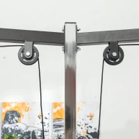 SPORTNOW Stație multifuncțională fitness 3 în 1 cu sistem reglabil de cabluri încrucișate, suport reglabil pentru genuflexiuni, bară pentru halteră, bară de tracțiuni(m-9)