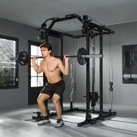 SPORTNOW Cable Crossover Machine, with Lat-Pull Down System(m-10)