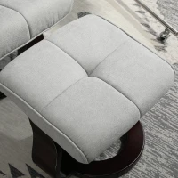 HOMCOM Relaxfauteuil met hocker, draaibaar, fluweellook, verstelbare rugleuning, tot 150 kg, Grijs(m-9)