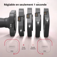 5‑en‑1 ensemble d'haltères réglable (2 pièces), verrouillage double, poignée souple en TPU, 29,5x24,5x13 cm, gris(m-7)