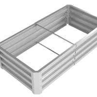 Outsunny Raised Beds for Garden, Galvanized Outdoor Planters, for Herbs and Vegetables, Use for Patio, Backyard, Balcony, Silver(m-12)