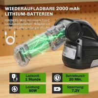 Outsunny 2-in-1 Elektrische Heggen- en Struikschaar met 2 x 7,2V Oplaadbare 2,0 Ah Accu, 2 Verwisselbare Messen Zwart(m-5)