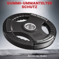 SPORTNOW halterplaat, set van 2 stuks, 10 kg per plaat, drie handgrepen, vloerbeschermende rubberen hoes, metaal(m-6)