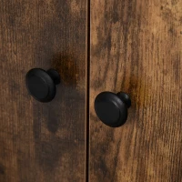 HOMCOM Libreria Moderna Stile Industriale con 3 Mensole e Armadietto a 2 Ante Casa e Ufficio, Legno e Metallo, Marrone Rustico, 70x30x120cm(m-9)
