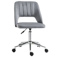 Vinsetto Chaise de bureau design contemporain pivotante 360° ergonomique dossier strié aéré hauteur réglable revêtement velours 49 x 60 x 91 cm gris foncé(m-1)