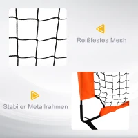 HOMCOM Voetbaldoelset, Lichtgewicht, Eenvoudige Montage, Draagtas, Stalen Buizen, 183x90x90 cm, Oranje(m-4)