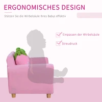 HOMCOM Kinderbank, kinderfauteuil, bank, bankstel, kinderkamer, tweezitsbank, aardbeienbank(m-4)