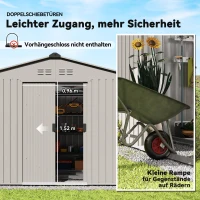 Outsunny Gereedschapsschuur van Metaal met Schuifdeuren en Ventilatieramen, 277 x 195 x 192 cm, Grijs(m-6)