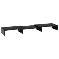 Vinsetto Monitorstandaard Verstelbare Lengte & Hoek Dubbele Monitor Standaard Houten Schap Monitorhouder voor Computerscherm Laptop 80-117 x 23,5 x 10 cm(m-11)