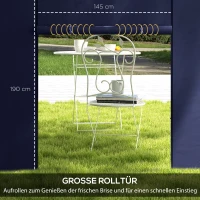 Outsunny Paviljoen Gordijnen, Set van 2, voor 3x6m of 3x3m Tuinpaviljoens, met Ramen en Deuren, Blauw(m-5)