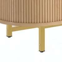HOMCOM Meuble TV 140 cm avec 2 Prises et 2 Ports, Meuble Télé pour 84 Pouces, 2 Portes Battantes, 2 Portes Coulissantes, Chêne(m-15)