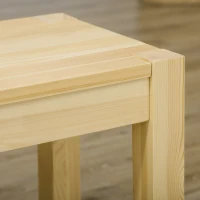HOMCOM Massief houten bank, 3-zits, bank, keukenbank, grenenhout, naturel(m-8)