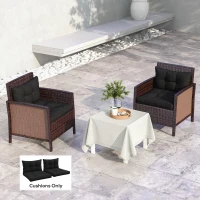 Outsunny 4-Piece Seat Cushions Back Pillows Replacement, Patio Chair Cushions Set for Indoor Outdoor, Black(m-2)