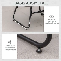 Outsunny set van twee rotan fauteuils met kruk staalgrijs 69 x 76 x 70 cm(m-6)