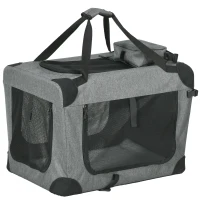 PawHut Oxford Fabric Folding Pet Carrier Bag Grey(m-1)