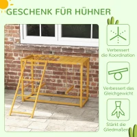 PawHut Kippenspeeltoestel met Schommels en Ladder, voor 3-4 Kippen, Kippenklimtoestel van Hout(m-7)