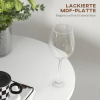 HOMCOM Bartafel Staantafel, Tafel voor 2 Personen, 60 x 60 x 102 cm, Wit(m-5)