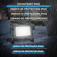 HOMCOM Proiector LED de lucru 6500K cu cap rotativ și suport reglabil, din aluminiu și metal, 35x20x32 cm, negru(m-9)