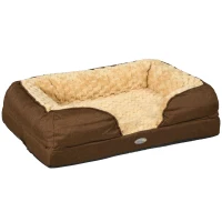 PawHut Calming Dog Bed Pet Mattress w/ Removable Cover, Anti-Slip Bottom, for Small Dogs, 70L x 50W x 18Hcm - Brown(m-1)