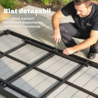 Outsunny Set Mese de Exterior cu Scaune Stivuibile, Gri(m-8)