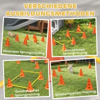 PawHut 6-delige Honden Agility-Set voor Training - Hindernisset met 12 Kegels, 6 Horden en Draagtas(m-5)