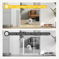 PawHut Retractable Pet Safety Gate, Folding Dog Barrier, Grey(m-7)