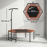 HOMCOM Fitnesstrampoline trampoline tuintrampoline voor yoga 121,92 x 121,92 x 138cm(m-3)