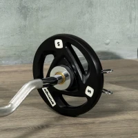 SPORTNOW Two 5kg Olympic Weight Plates, Tri-Grip Rubber-Coated Barbell Weights, with 5cm Holes, for Home, Gym, Office(m-7)