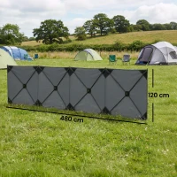 Outsunny Camping Windbreak Pop Up Windbreaker Blocker with Ropes Pegs for Beach Caravan Outdoor 480 x 120 cm(m-3)