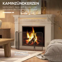 HOMCOM Vouwbaar Haardscherm met 3 Panelen, Vonkenscherm voor Woonkamer en Slaapkamer, Metaal, 96 x 56 cm, Zwart(m-4)