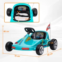 AIYAPLAY 6V Electric Go Kart for Kids with Music, Light, Horn, for 3-5 Years, Blue(m-3)