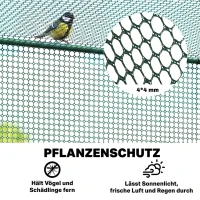 Outsunny Vogelbeschermingsnet, metalen frame, ritssluitingdeur, eenvoudig opzetten en afbreken, 3 x 1 x 1,5 m, groen(m-4)