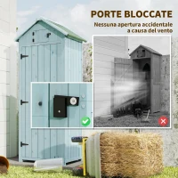 Outsunny Casetta da Giardino Porta Attrezzi in Legno con 3 Ripiani, 77x54.2x179cm, Blu(m-7)
