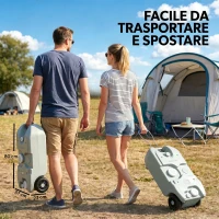 Outsunny Serbatoio per Acqua da Campeggio 40L con Ruote e Maniglia Regolabile, Tubo e Rubinetto Inclusi, Grigio(m-5)