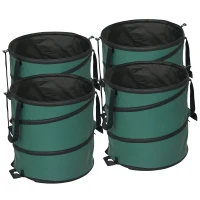 Outsunny Tuinafvalzak 4x86L Waterdicht met Draagschlaufen & Handvatten, Stabiel Robuust Groen(m-1)