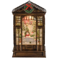 HOMCOM Christmas Snow Globe Lantern with Lights, Musical Snow Globe with Swirling Glitter, Battery Operated Musical Christmas Decoration for Holiday Party Gift, Bronze Tone(m-11)