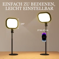 HOMCOM LED-nachtkastlamp, 10 dimstanden, 5 kleurtemperaturen, geheugenfunctie, metaal, zwart(m-7)