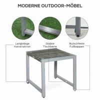 Outsunny Tuinbijzettafel, rotan tafel, poly-rotan tuintafel, onderhoudsvriendelijke tuinmeubelen(m-7)