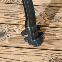 Outsunny Tuinbank voor 2 personen, decoratieve armleuningen, voor tuin en terras, gietaluminium + natuurlijk hout, 120 x 64 x 79 cm, teak(m-9)