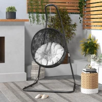 Outsunny Hangstoelstandaard Standaard voor Hangstoel Ophanging, 133 cm x 116 cm x 195/230 cm, Zwart(m-8)