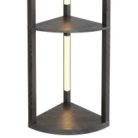 HOMCOM Corner Floor Lamp for Living Room Bedroom with Warm White LED Light, Modern Tall Standing Lamp, Black(m-14)