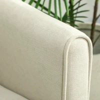 HOMCOM 2-zitsbank met schuimvulling en stofbekleding, voor woonkamer, slaapkamer, metalen frame, crèmewit(m-9)